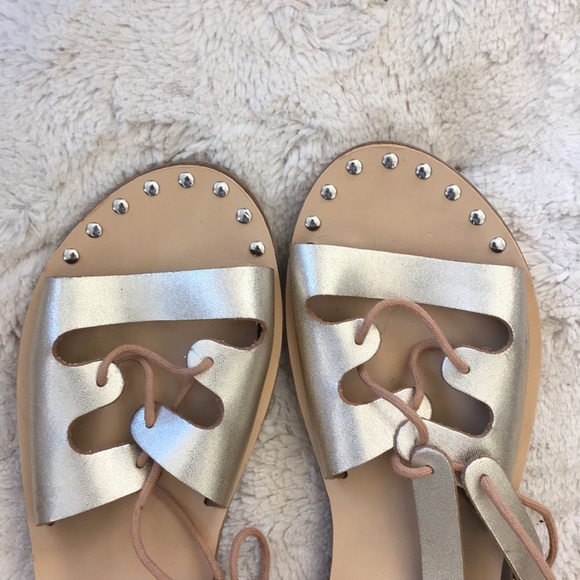Steve Madden | Espadrilles Metallic Studded Lace Up Sandals - Picture 2 of 8